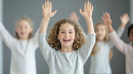 Classmates participating in a drama workshop, practicing their roles and providing feedback to each other, capturing the collaborative and expressive nature of performing arts education