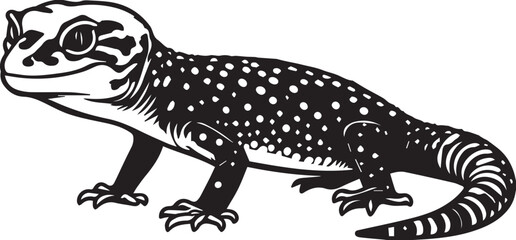 Leopard gecko silhouettes vector art illustration © Mohaiminul