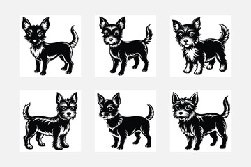 Dog Vector black Silhouette set