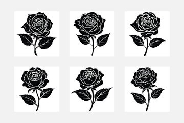 set of roses vector