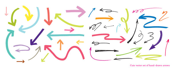 hand-drawn arrows, Cute doodle arrows for graphic and web design