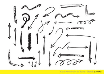 hand-drawn arrows, Cute doodle arrows for graphic and web design