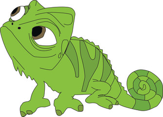 A vector art of a chameleon.
