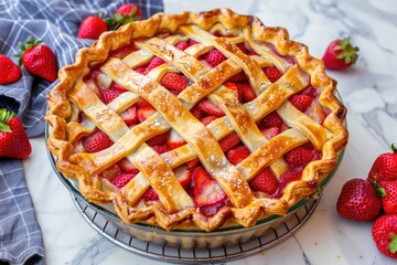 Minimalist Strawberry Pie with Simple Presentation