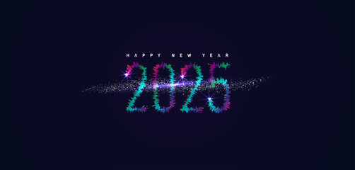 Text on blue background Happy New Year 2025