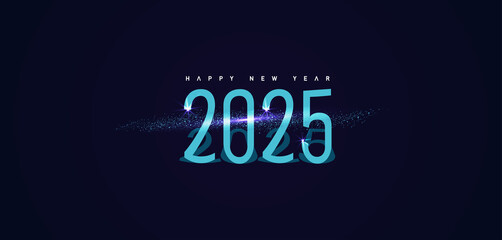 Celebrate the arrival of 2025 with a vibrant blue background