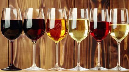 Naklejka premium glasses of wine are on the table. Wine day