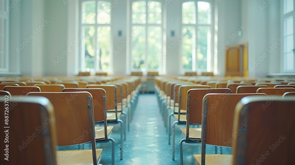 Aufkleber Empty university classroom without student University Classroom background : Generative AI