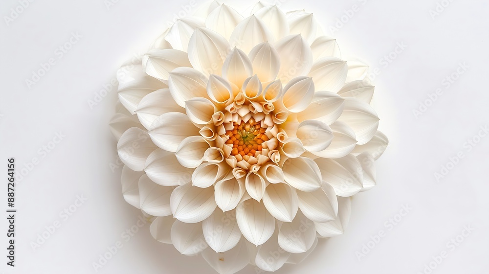 Aufkleber white dahlia flower on a white isolated background with clipping path for design closeup nature : ge