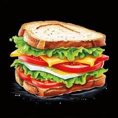 the ai generated image, hamburger isolated