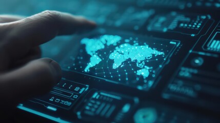 Energy Star certifications are highlighted on a holographic display, futuristic with hologram, with copy space