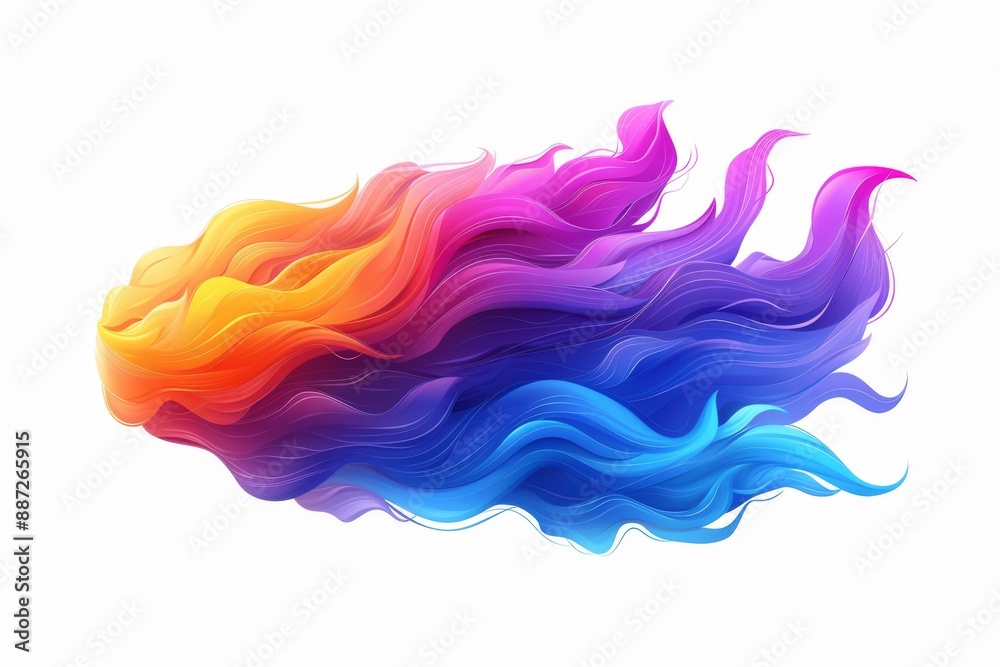 Wall mural abstract 3d art with colorful flowing forms