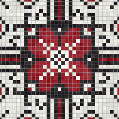 Mosaic tiles  background, seamless vector pattern