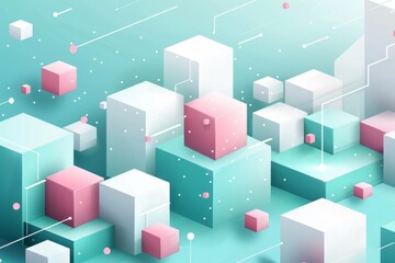 Fototapeta premium Abstract Digital Art with Geometric Cubes
