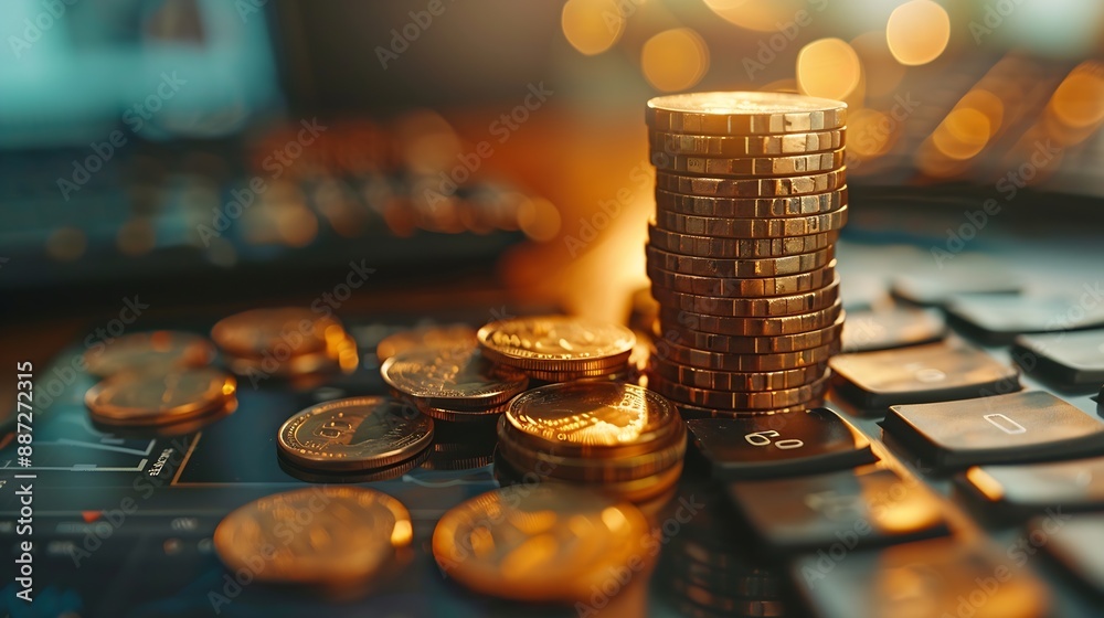 Leinwandbilder savings and calculations are the basis of investing to get a worthwhile dividend with minimal risk b