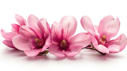 Obraz premium Pink magnolia flowers isolated on white background : Generative AI