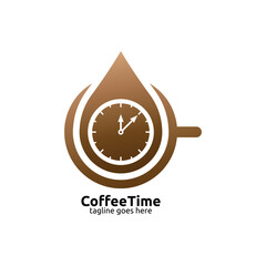 Coffee time logo design template