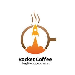 Rocket Coffee logo design template