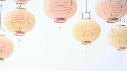 Fototapeta premium Chinese lanterns on white background