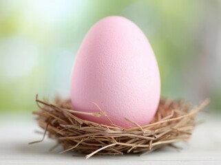 pink egg in nest