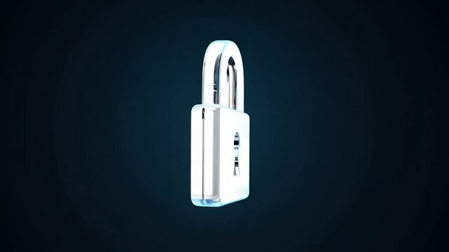 Simple Security Lock and Privacy Symbol animation blavk background