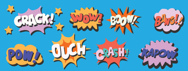 Fototapeta premium Pop-up messages, fun, cute, funny quotes