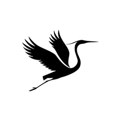 luxury bird crane flying logo vector illustration template design
