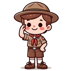 a saluting child Boyscout. Generative ai