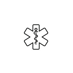 Rod of asclepius icon vector. EPS 10 editable vector