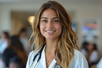 Fototapeta premium Portraits of Young Female Nurses in Various Medical Uniforms, Smiling and Confident in Healthcare Settings