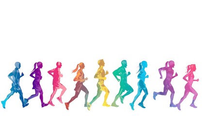 colorful running people vector