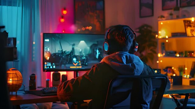 Neon Gaming Ready PC for live sports, video games, or virtual competitions