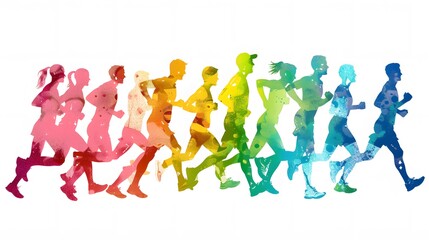 Fototapeta premium colorful running people vector