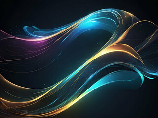 Fototapeta premium abstract glowing Shiny wave, glass futuristic hi tech design background