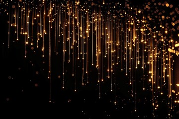 A stream of gold glitter falling from the sky