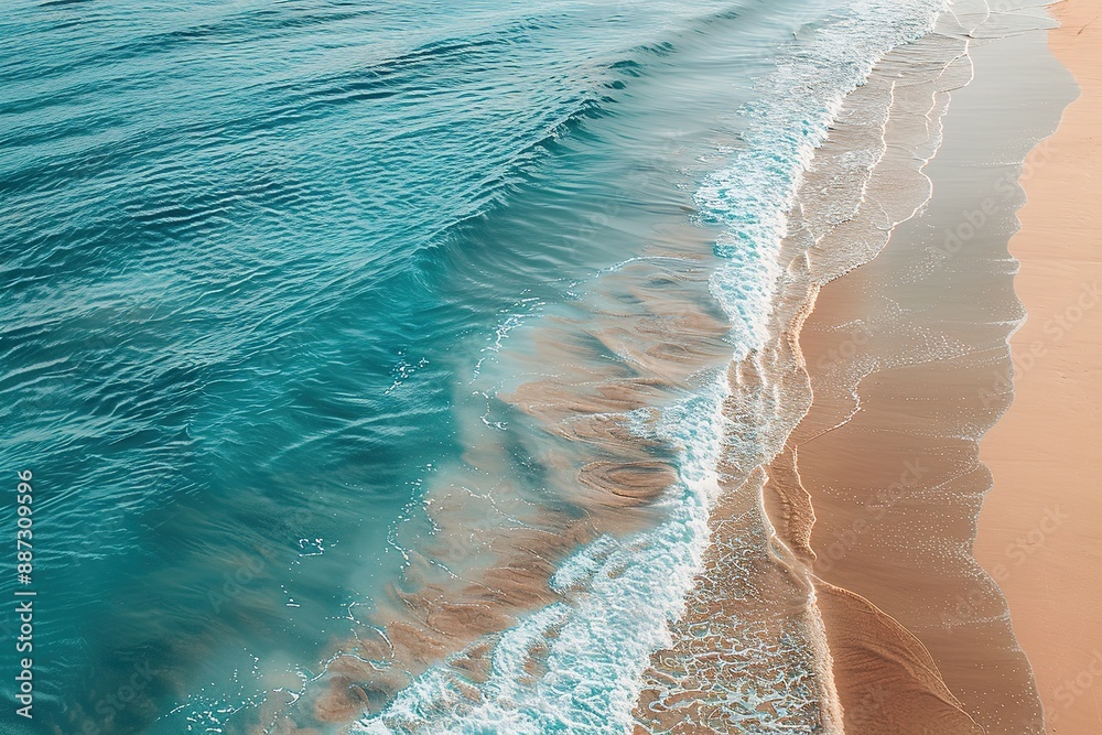 Wall mural The ocean is calm and the water is blue