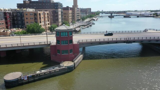 Green Bay Wisconsin Aerial Flyover View