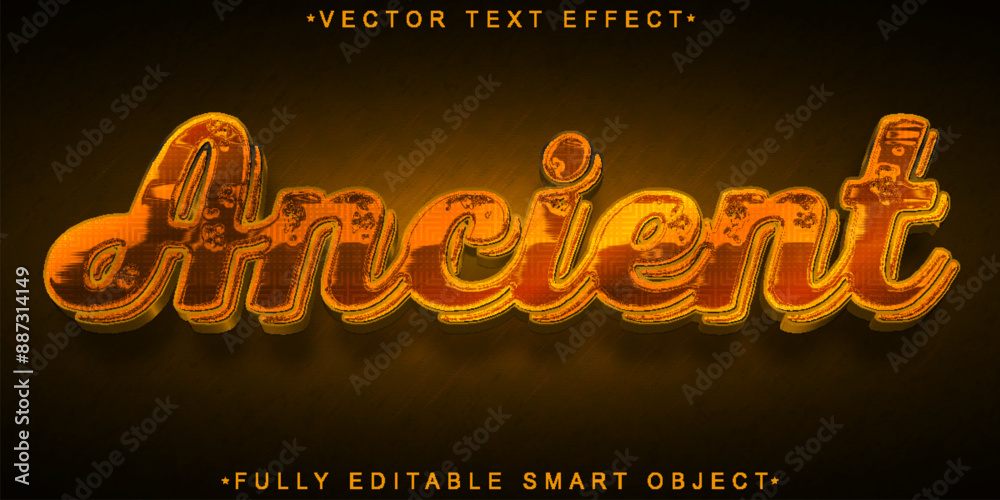 Poster historic ancient vector fully editable smart object text effect