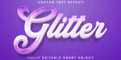 Purple Shiny Luxury Glitter Vector Fully Editable Smart Object Text Effect