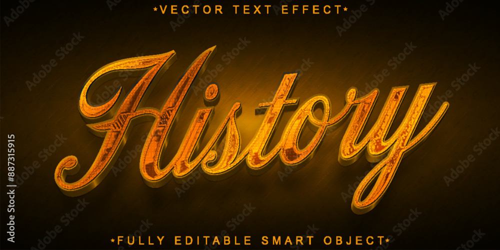 Poster shiny historic vector fully editable smart object text effect