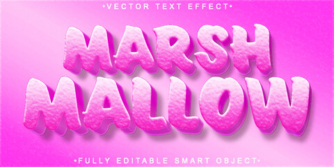 Soft Pink Marshmallow Vector Fully Editable Smart Object Text Effect
