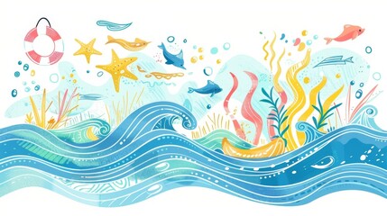 Obraz premium Abstract Blue and White Water Waves Texture: AI-Generated 4K Wallpaper for Computer and Mobile. Serene and Dynamic Ocean-Inspired Design with Copy Space.