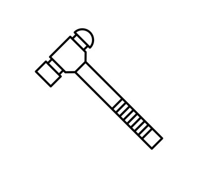 black outline hammer tool on white background clip art preview