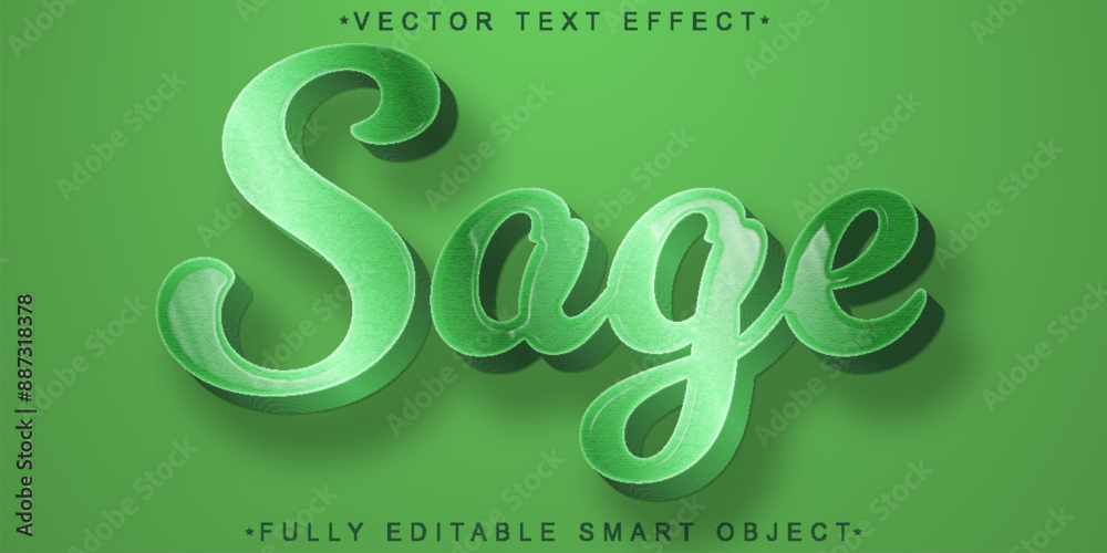 Poster sage green vector fully editable smart object text effect