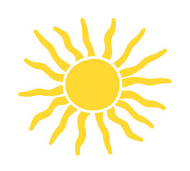 Sun groovy retro background. Horizontal wavy sun. Retro and vintage style 60s, 70s. Trendy. Vector illustration