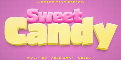 Sweet Candy Cute Marshmallow Sugar Vector Fully Editable Smart Object Text Effect