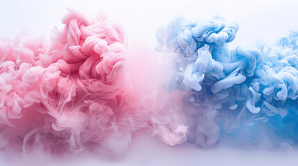Pink and blue smoke explosion for baby gender reveal, pregnancy celebration background