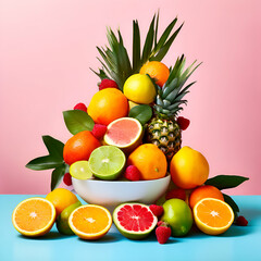 fruits on a white background