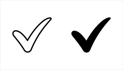 Check Mark Icon set, vector illustration on white background. color editable © Ainul