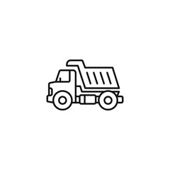 Dump truck icon vector. EPS 10 editable vector